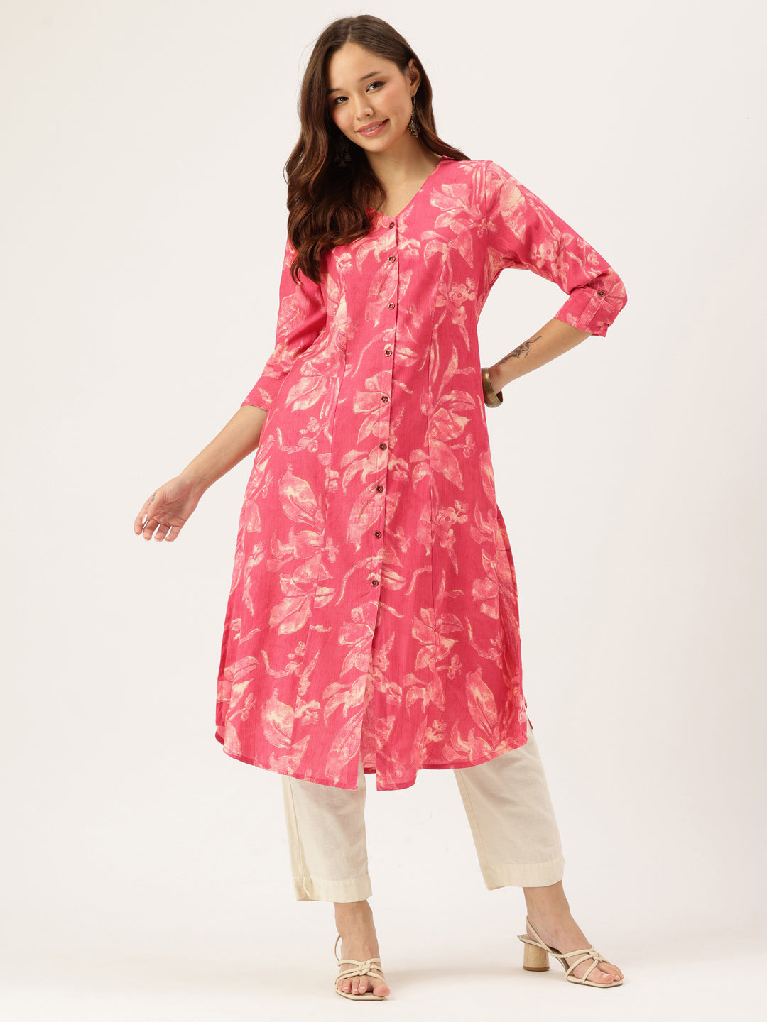 Pink Printed Kurta