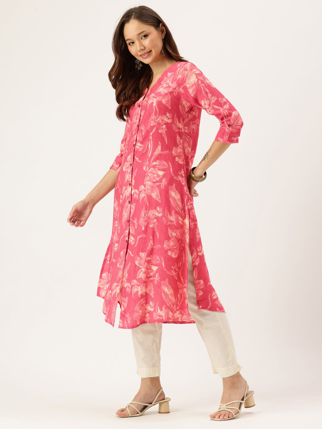 Pink Printed Kurta