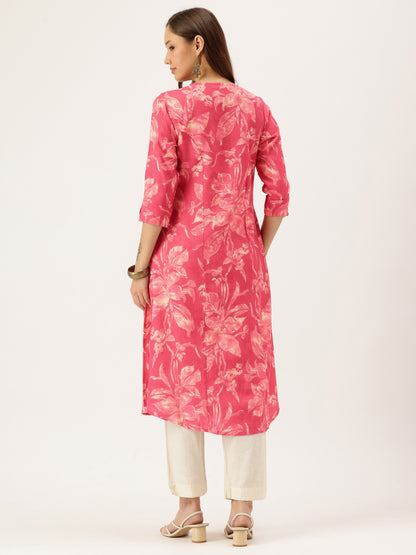 Pink Printed Kurta