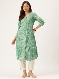 Teal Printed Kurta
