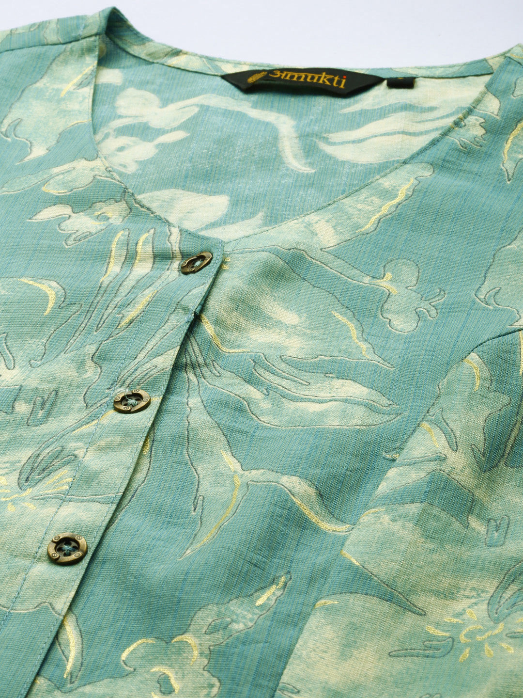Teal Printed Kurta