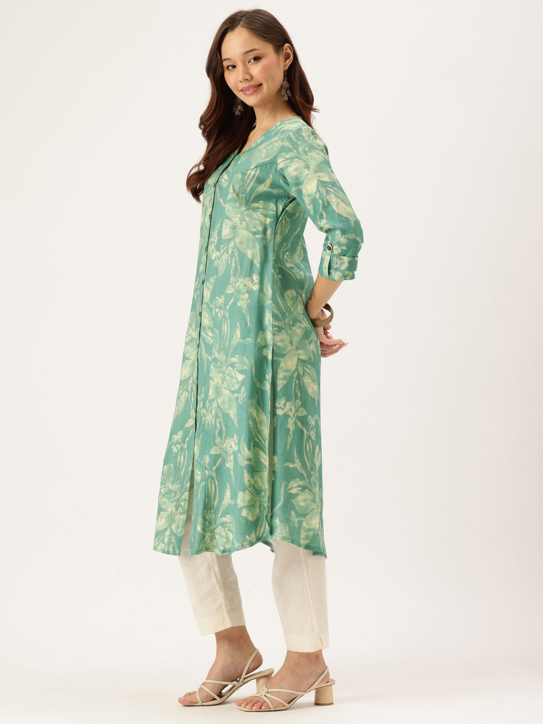 Teal Printed Kurta