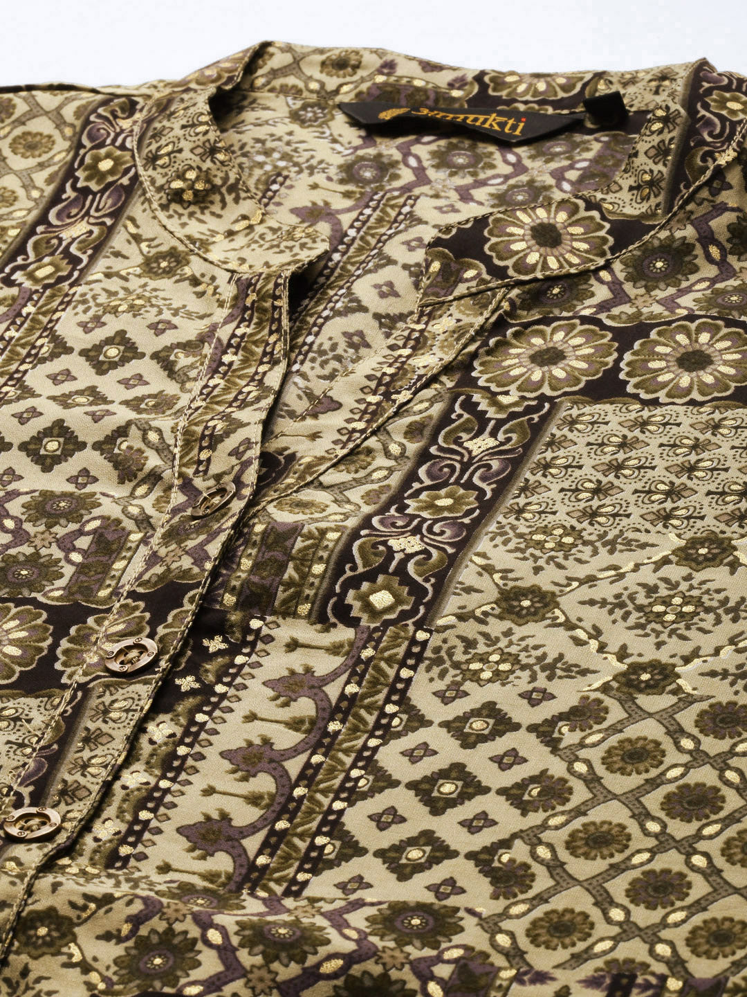 Green Abstract Printed Kurta
