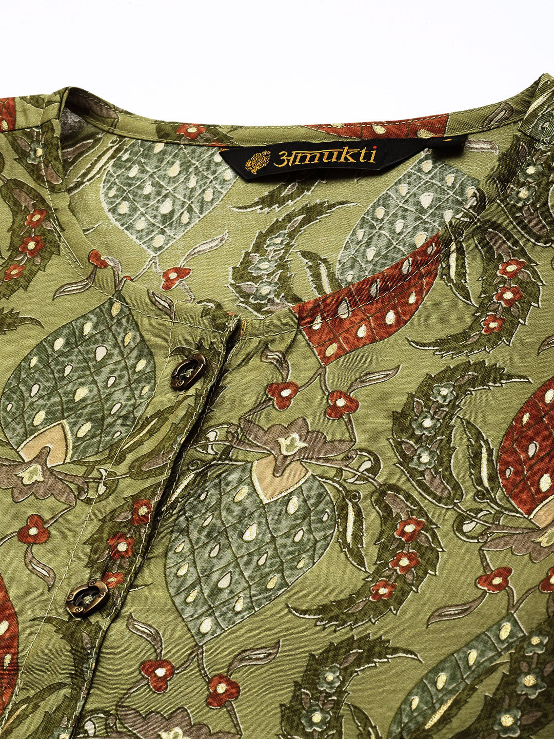 Green Floral Printed Kurta