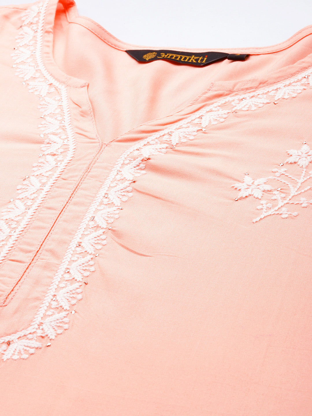 Peach Embroidered Ethnic Tunic