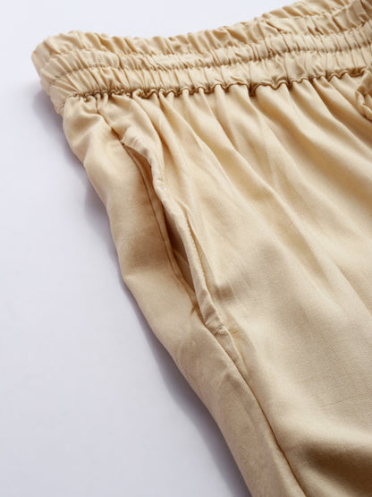 Beige Solid Pencil Pant, Solid Pant, Pencil Pant, Pain Pant