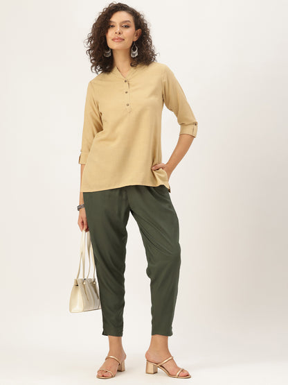 Olive Solid Pencil Pant, Solid Pant, Pencil Pant, Pencil pant, Formal wear pant, Everyday wear pant
