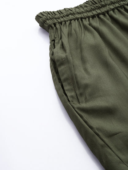 Olive Solid Pencil Pant, Solid Pant, Pencil Pant, Pencil pant, Formal wear pant, Everyday wear pant