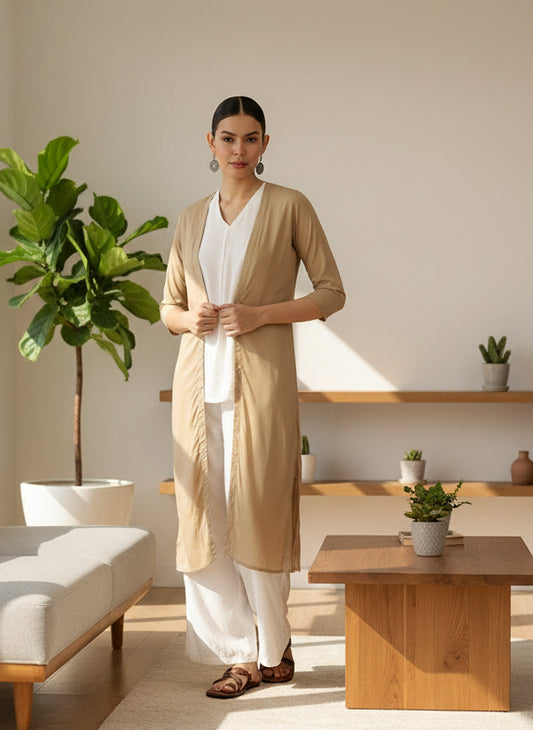 Ivory Tunic with Palazzos & Shrug Co-Ords