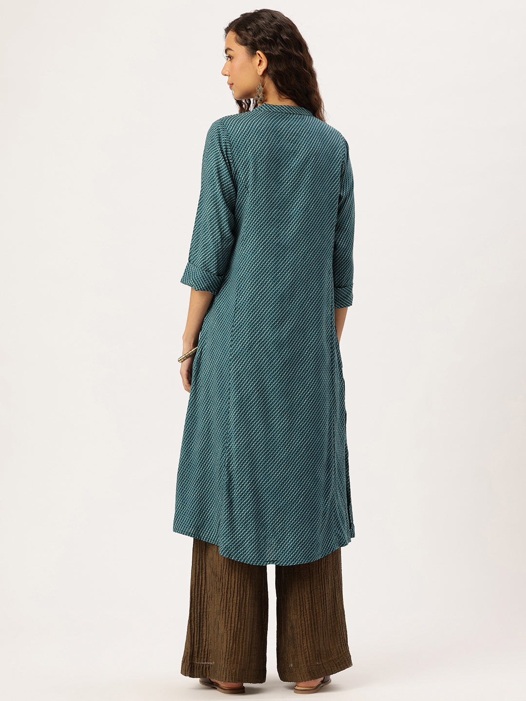 Green Geometric Printed Kurta