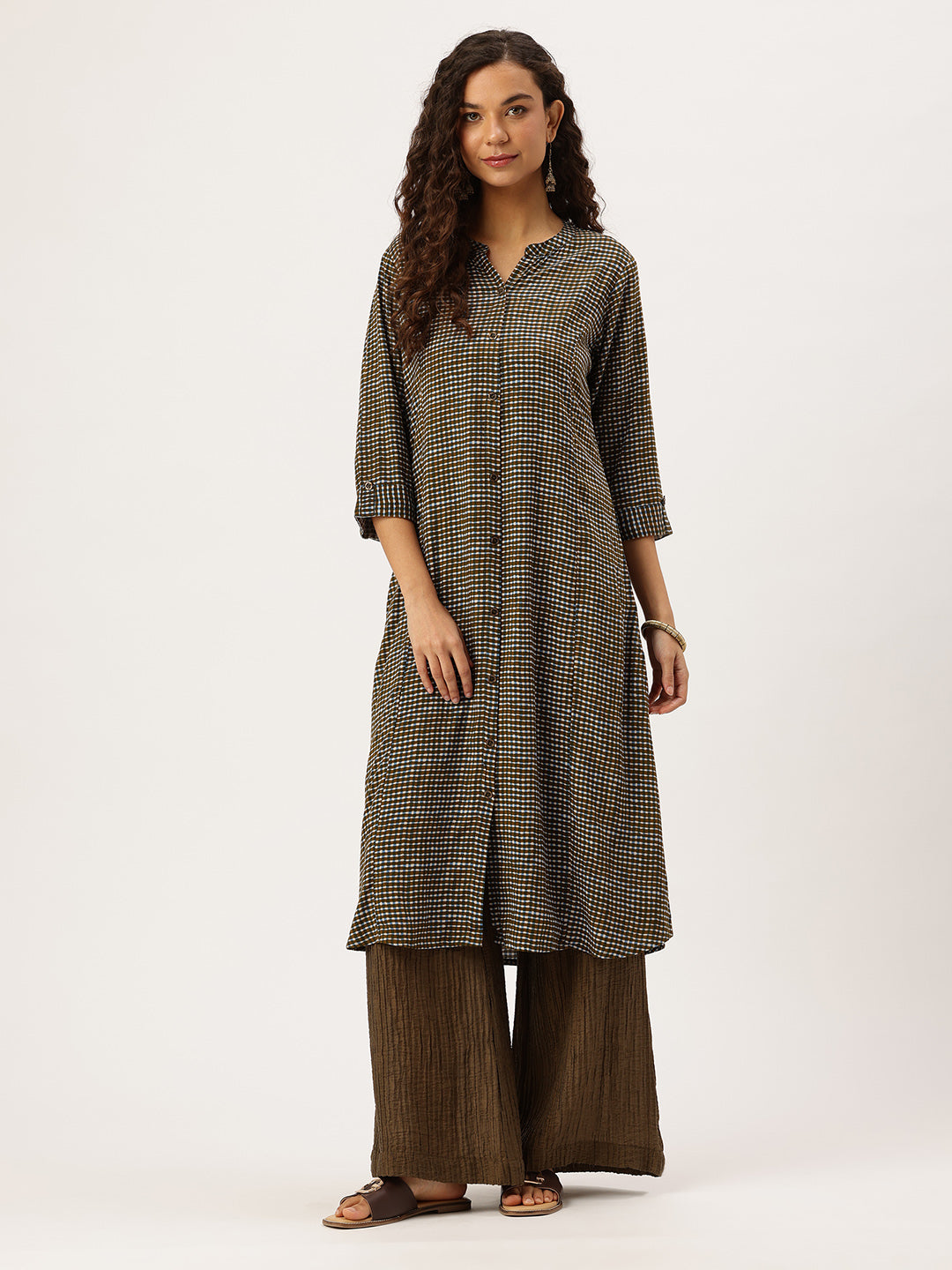 Black Geometric Printed Kurta
