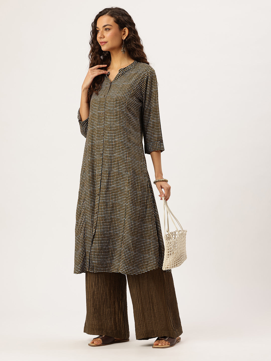 Black Geometric Printed Kurta