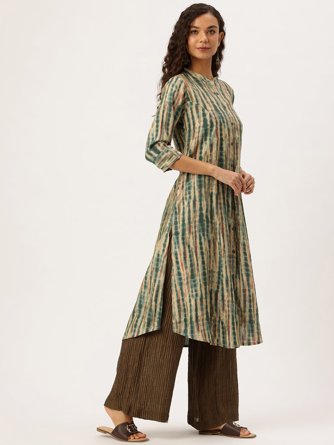 Teal Printed Kurta