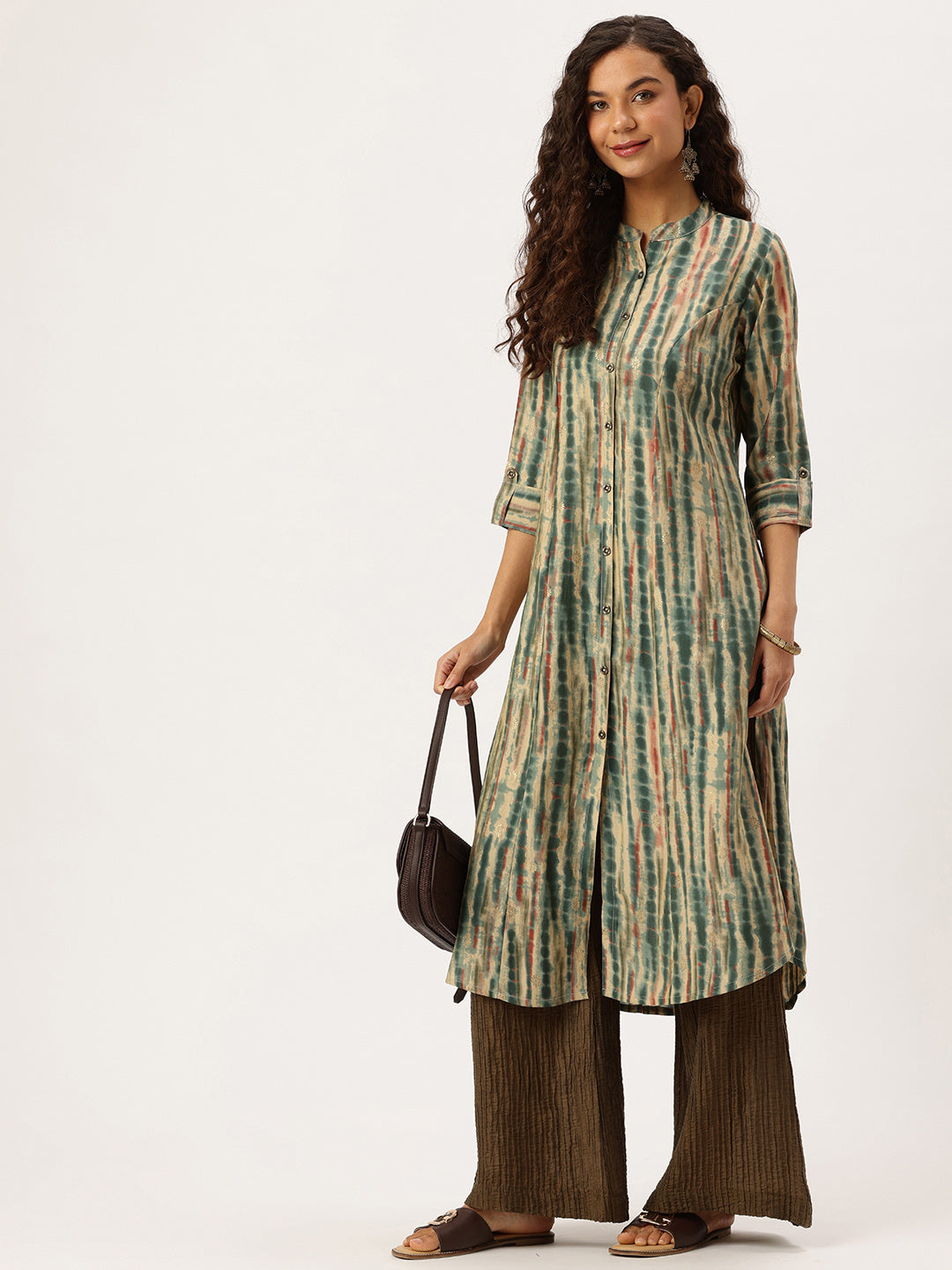 Teal Printed Kurta