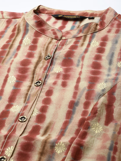 Maroon Printed Kurta, Kurta, Kurtis, Princess Cut, Printed kurta