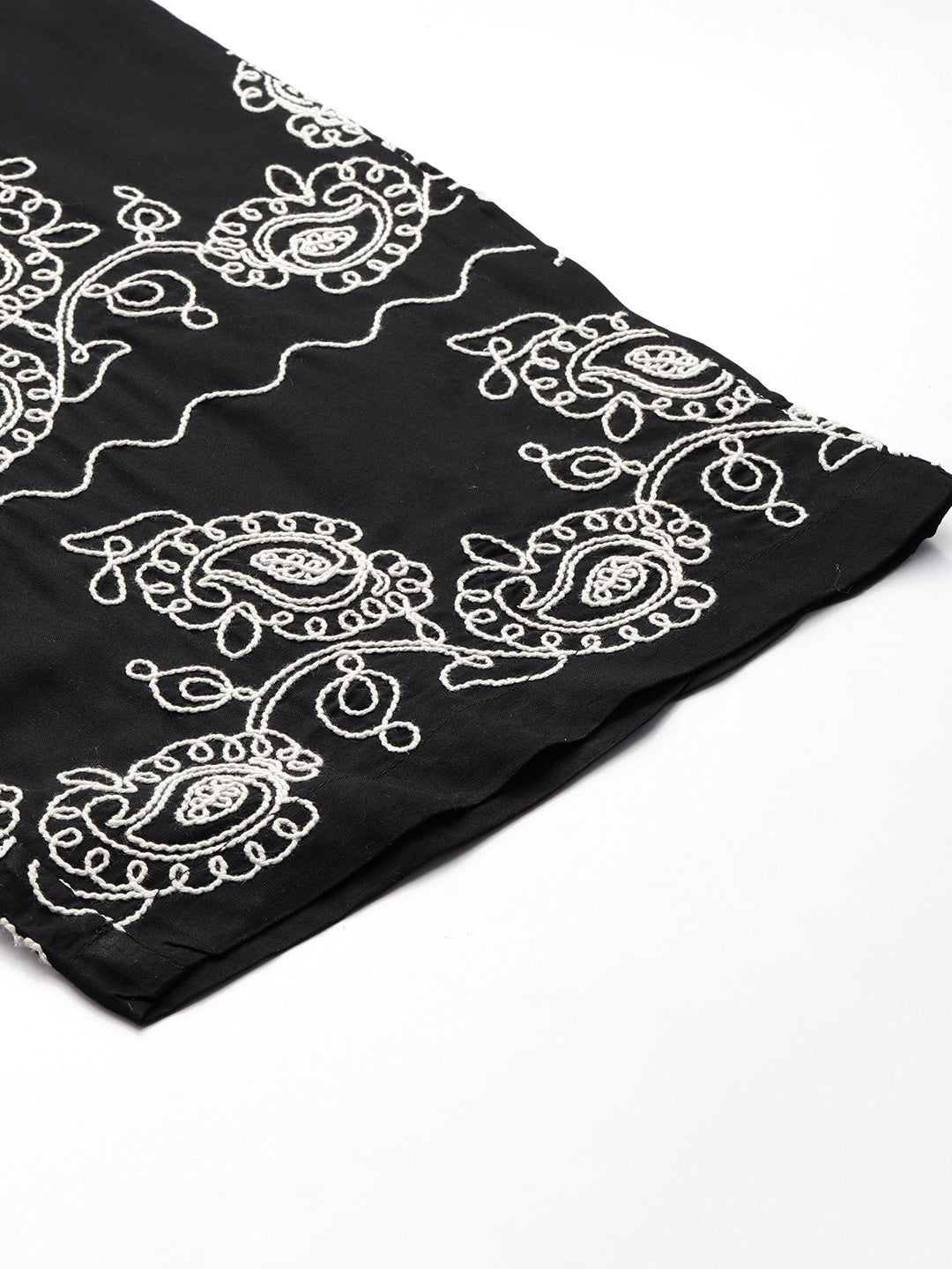 Black Floral Embroidered Thread Work Co-Ords