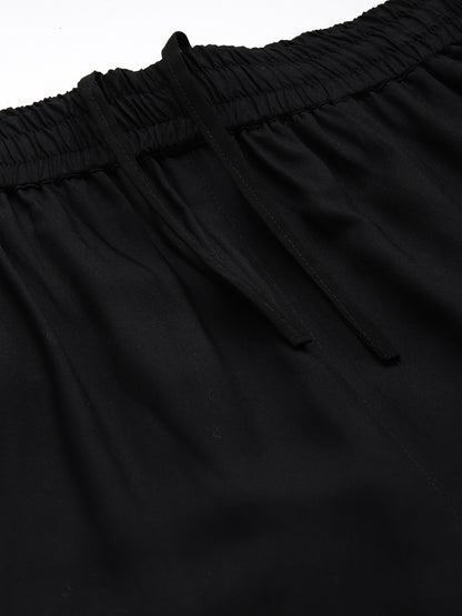 Black Floral Embroidered Thread Work Co-Ords