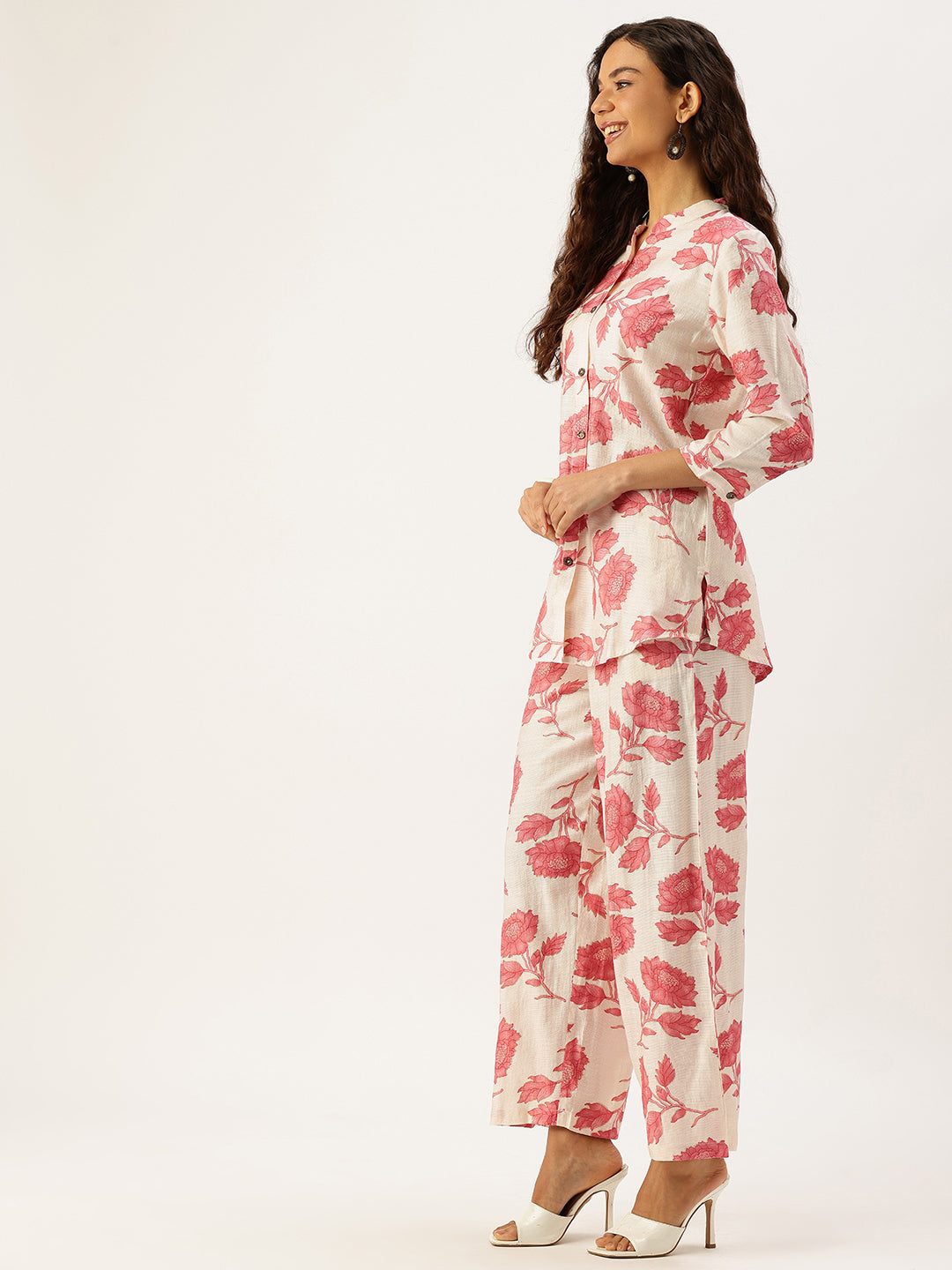 Pink Floral Printed Co-Ords