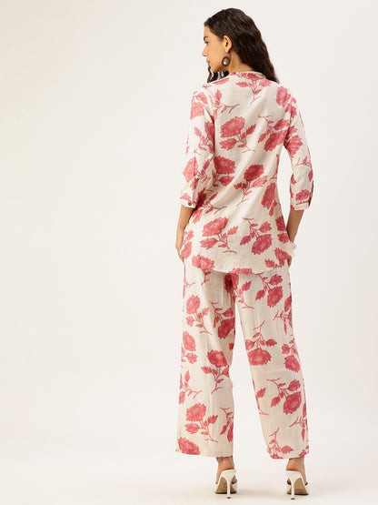 Pink Floral Printed Co-Ords