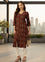 Rust Ethnic Motifs Printed A-Line Kurta, Red Kurta, V-neck, A-line Kurta 