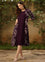 Wine Round Neck A-Line Midi Dress With Shrug, Dress, Dress With Shrug, wine dress, printed dress