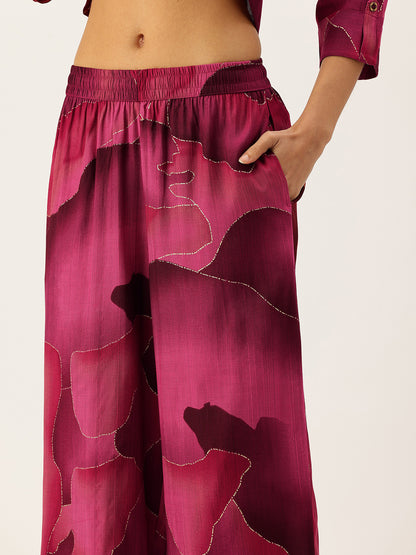 Pink Abstract Printed Co-Ords