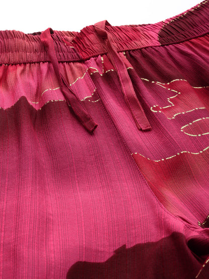 Pink Abstract Printed Co-Ords