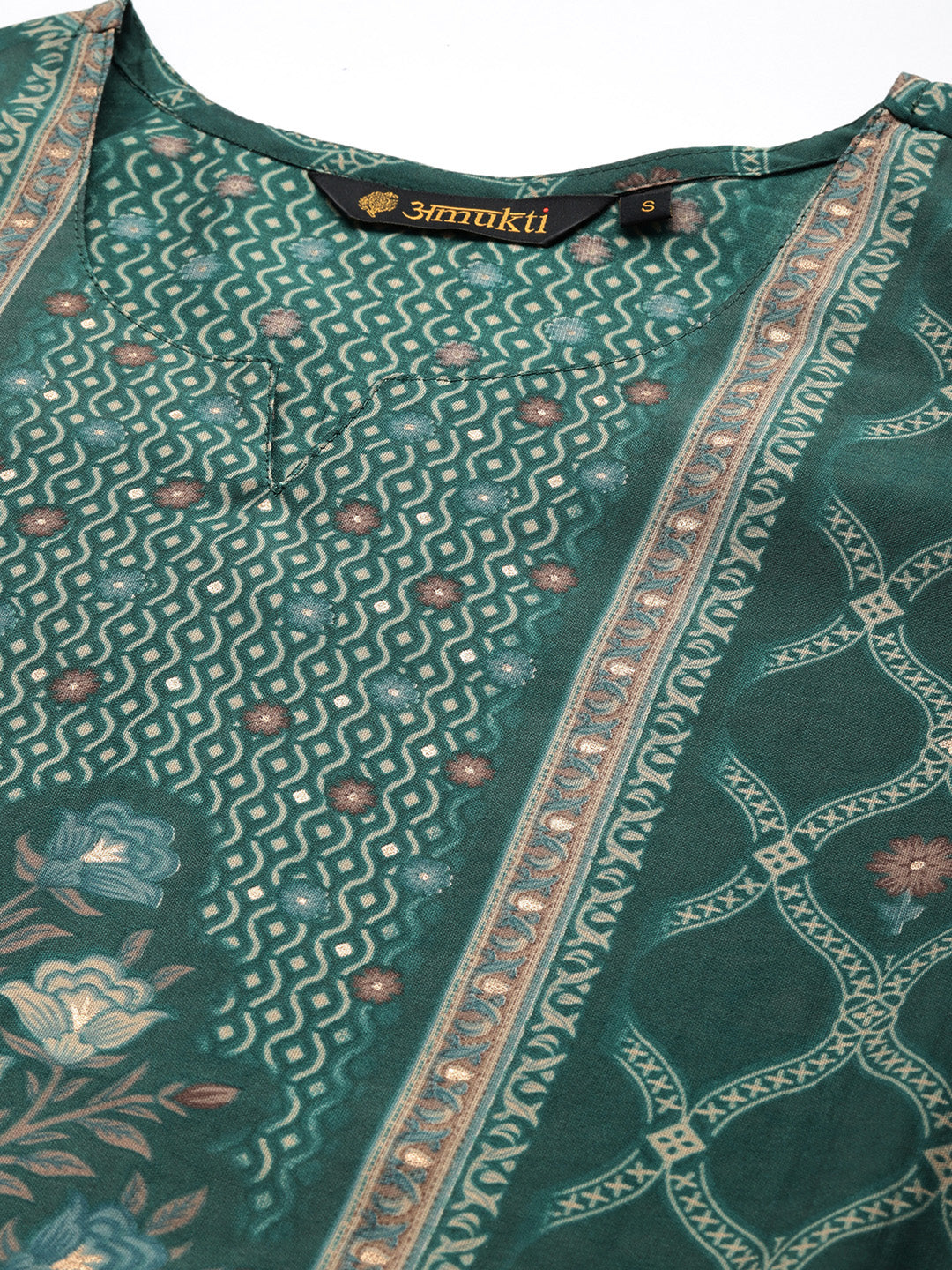 Green Ethnic Motifs Printed Kurta with Trousers & With Dupatta