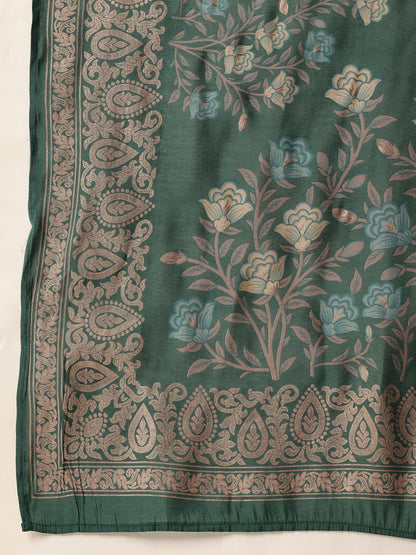Green Ethnic Motifs Printed Kurta with Trousers & With Dupatta