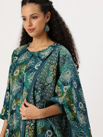 Blue Ethnic Motifs Printed Kurta with Trousers & With Dupatta