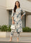 Blue Floral Printed Kurta With Trousers, Floral Printed Cotton Linen Tunic with Palazzos Co-Ords, Kurta Set, Kurti PlaPalazzo Set, Co-ord Set, Two Piece Set, Printed Co-ord Set