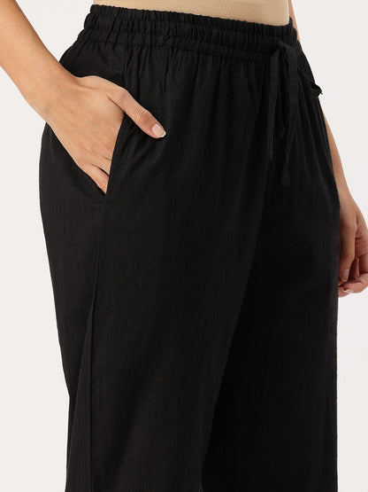 Black Solid Pencil Pant
