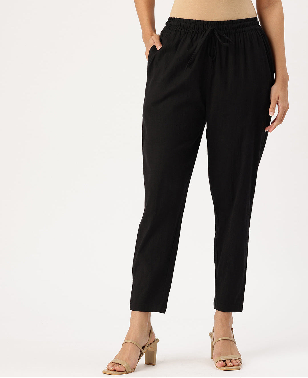 Black Solid Pencil Pant