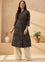 Black Zig-Zag Printed A-Line Kurta, Zig-Zag Printed Kurta, Office Wear Kurta, Black Printed kurta, Printed Kurta
