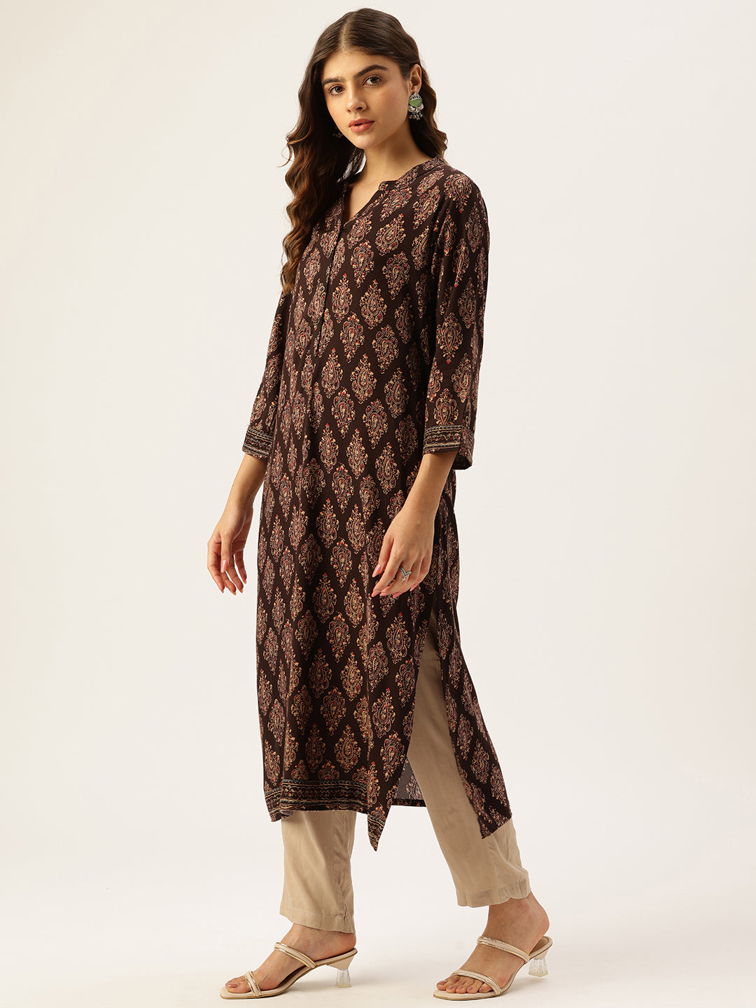 Black Ethnic Motifs Printed Kurta