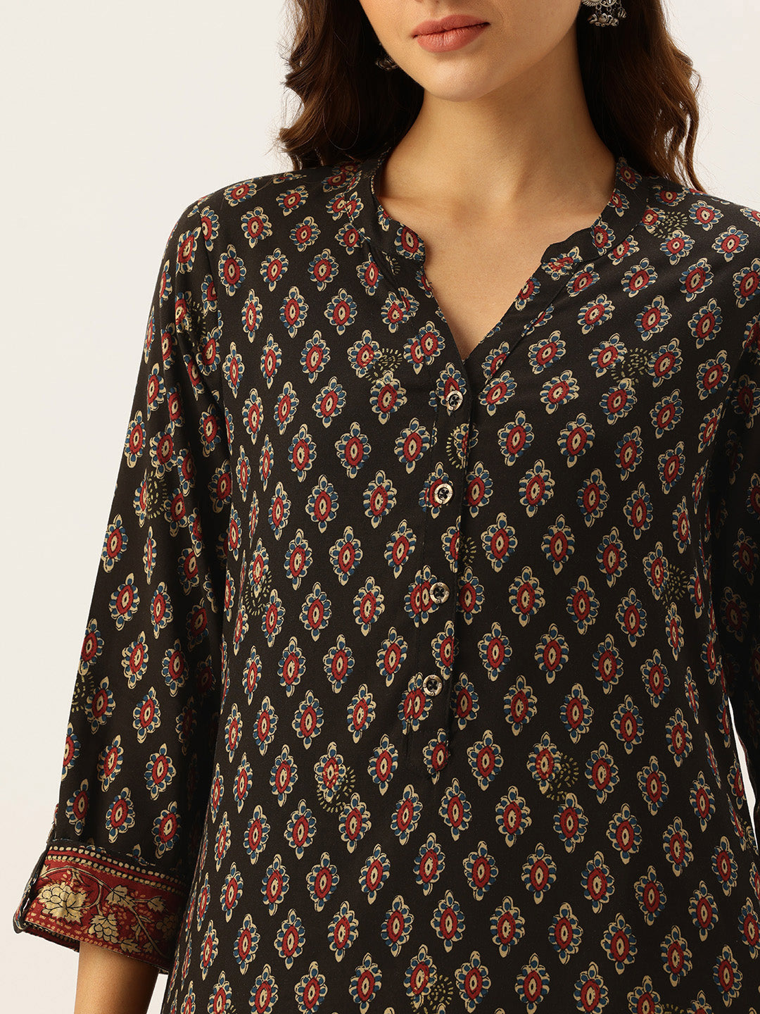 Blue Ethnic Motifs Florals Kurta