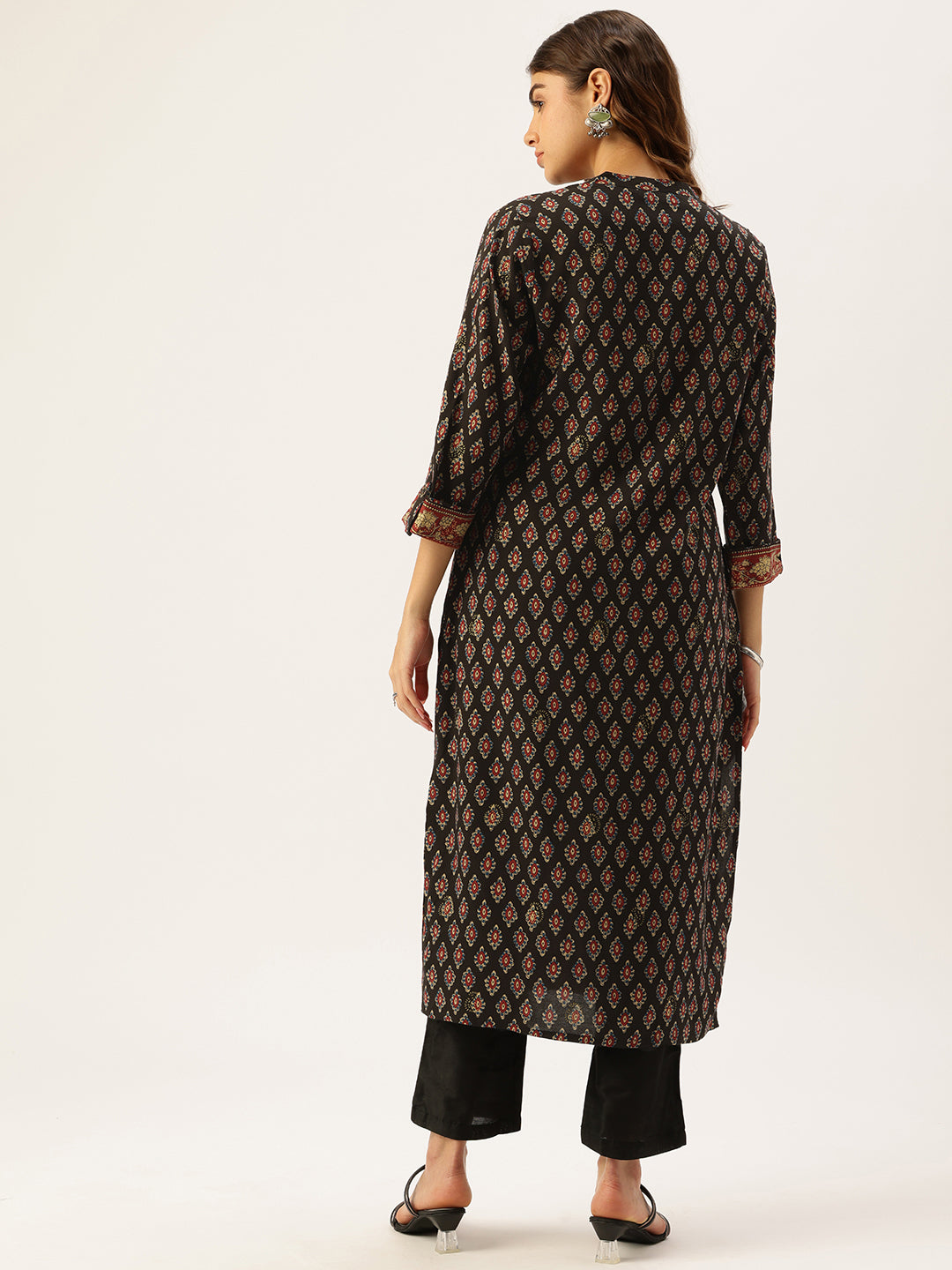 Blue Ethnic Motifs Florals Kurta