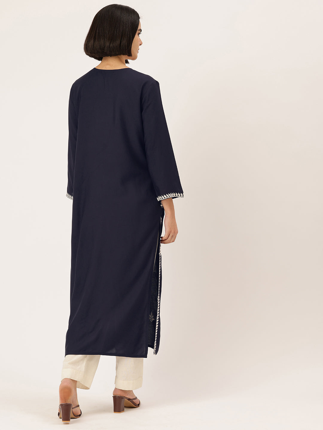 Floral Embroidered Straight Kurta ,floral embroidery, embroidered kurta, straight kurta, kurta, women kurta, ethnic wear, indian wear, casual ethnic, festive wear, office wear, daily wear, summer wear, Long kurta