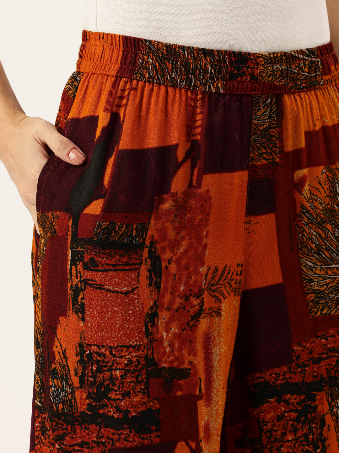 Printed Mandarin Collar Co-Ords