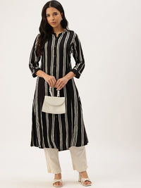 Striped Mandarin Collar Kurta ,Striped Kurta, Striped Mandarin Collar Kurta, Mandarin Collar Kurta, Striped Ethnic Kurta, Womens Kurta, Ethnic Wear, Indo Western Kurta, Casual Kurta, Office Wear Kurta, Festive Kurta, Long Kurta