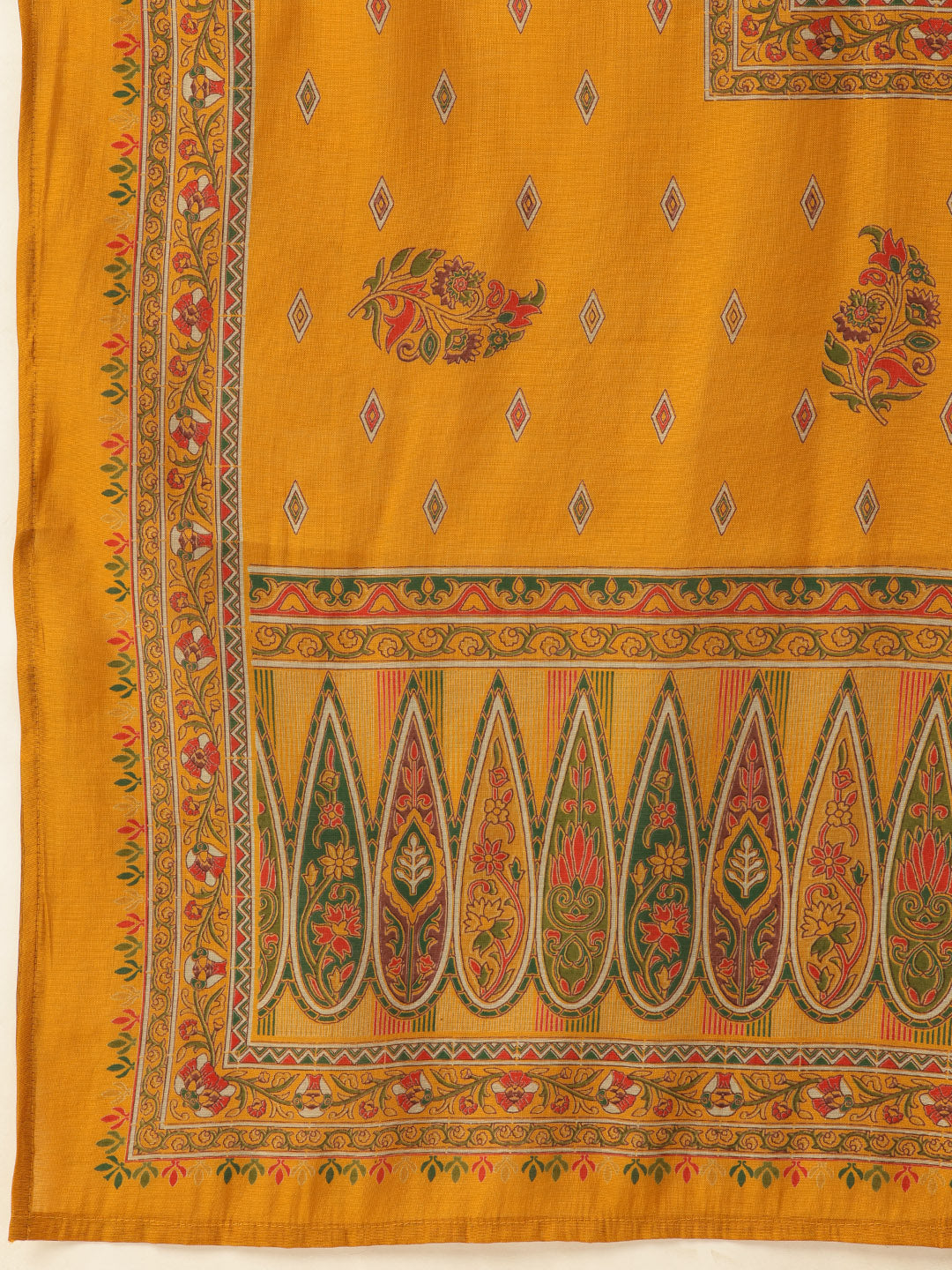 Yellow Ethnic Motifs Printed Kurta with Trousers With Dupatta