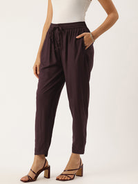 Wine High-Rise Trousers