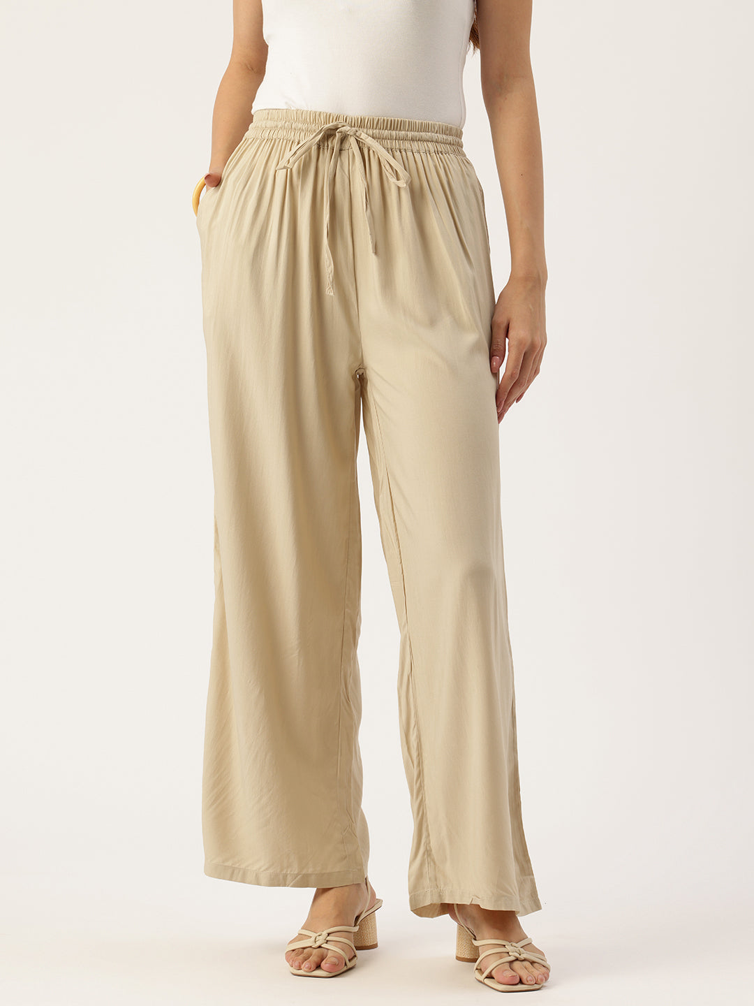 Beige Ethnic Palazzos