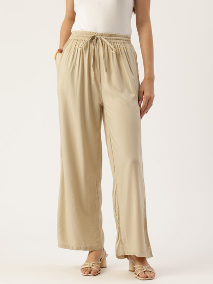 Beige Ethnic Palazzos