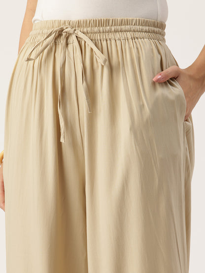Beige Ethnic Palazzos