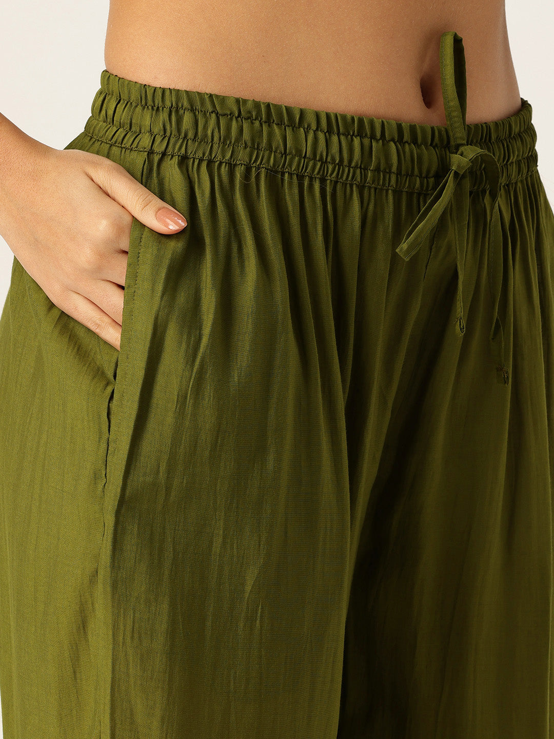 Green Printed Kurta with Trousers With Dupatta