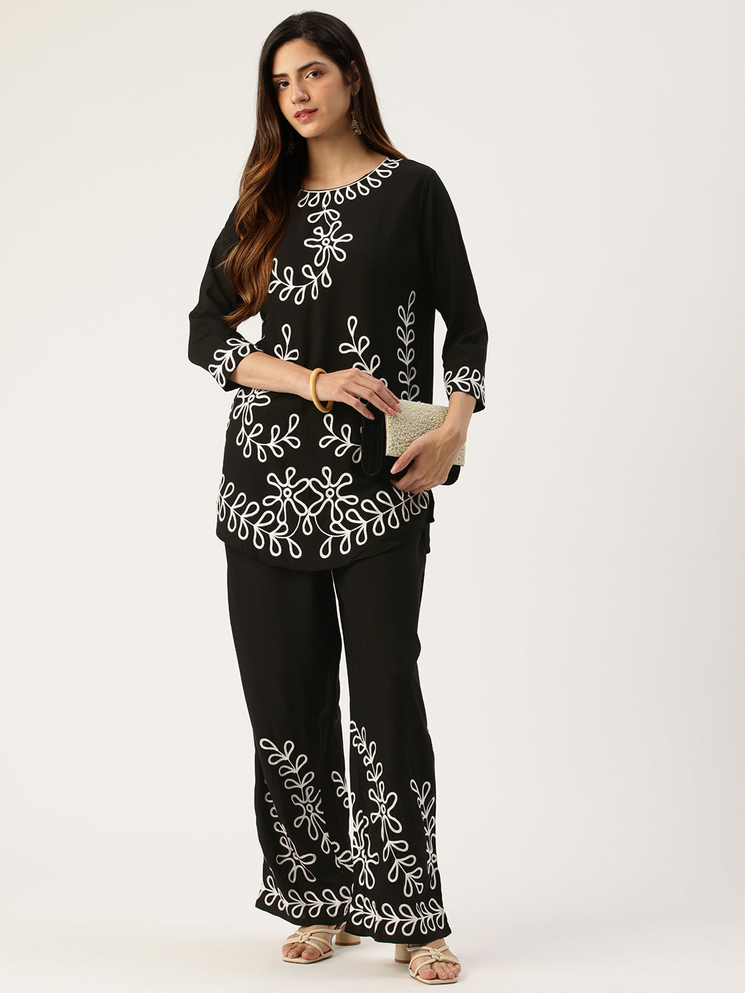 Black Embroidered Co-Ords