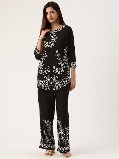 Black Embroidered Co-Ords