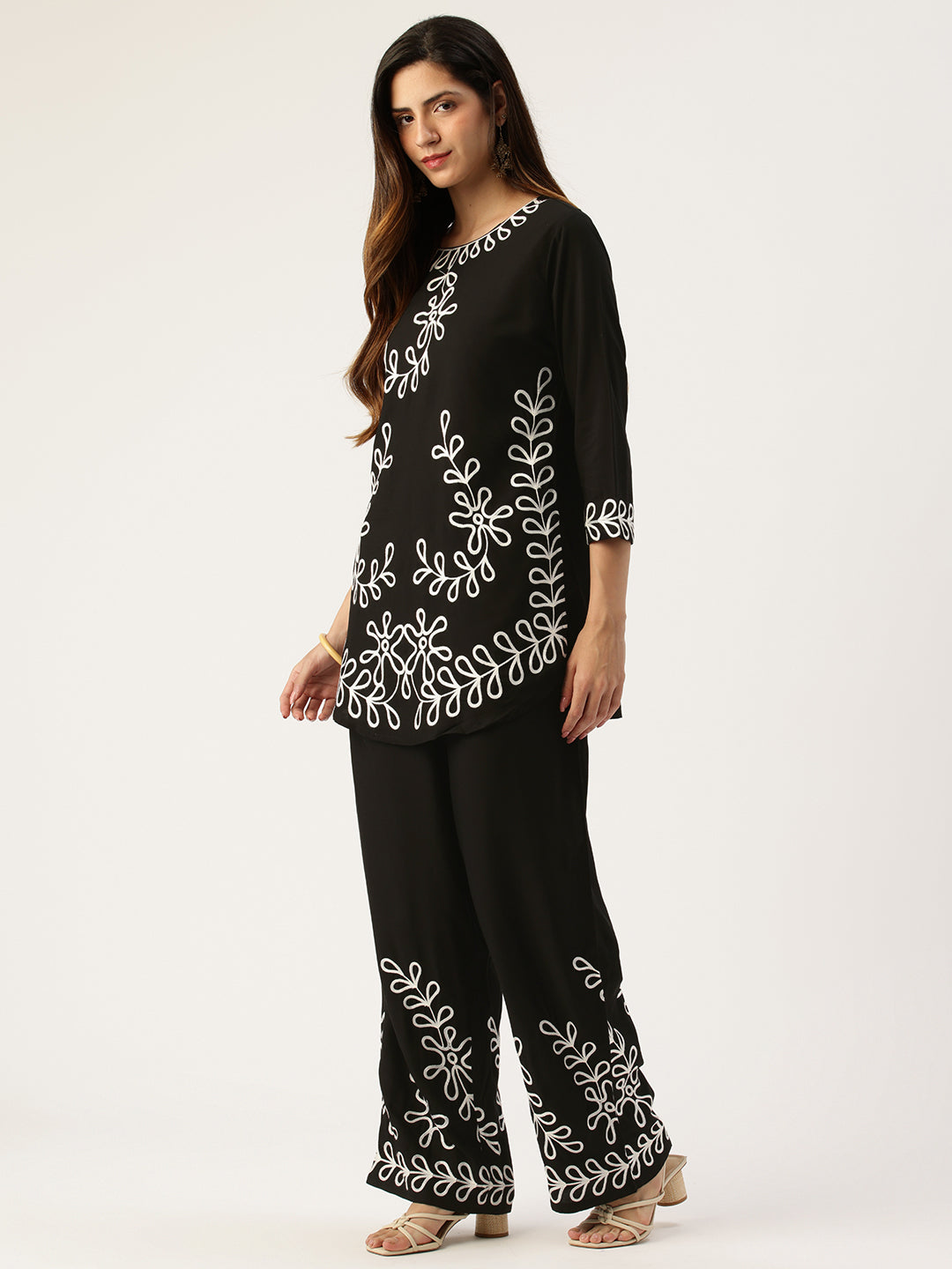 Black Embroidered Co-Ords