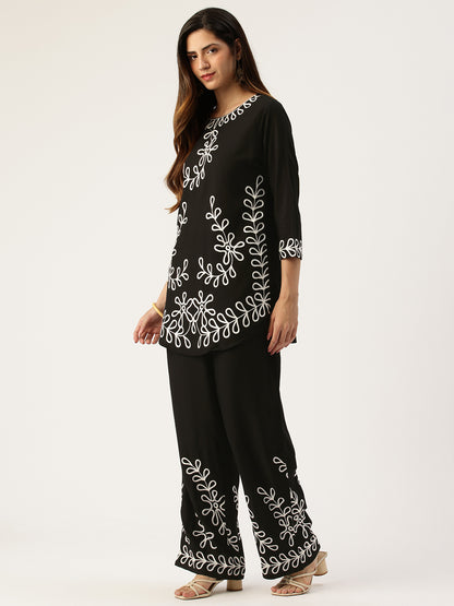 Black Embroidered Co-Ords